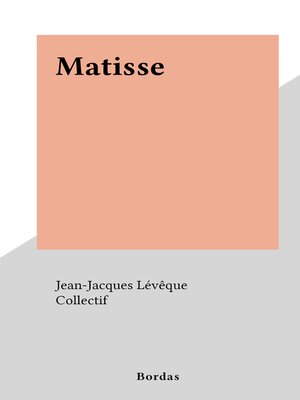 cover image of Matisse